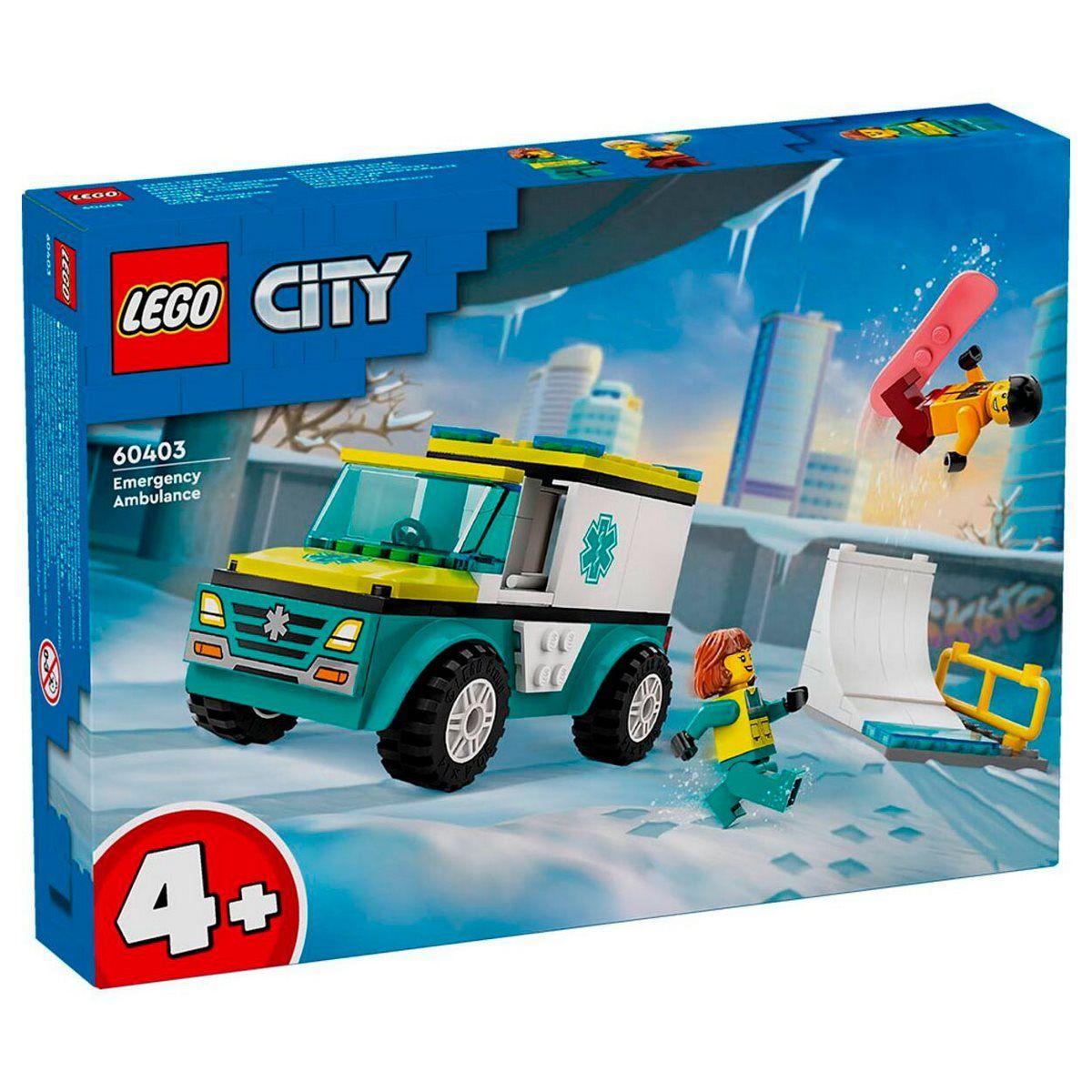 LEGO CITY AMBULANCIA EMERG Y CHICO SNOWBOARD-2