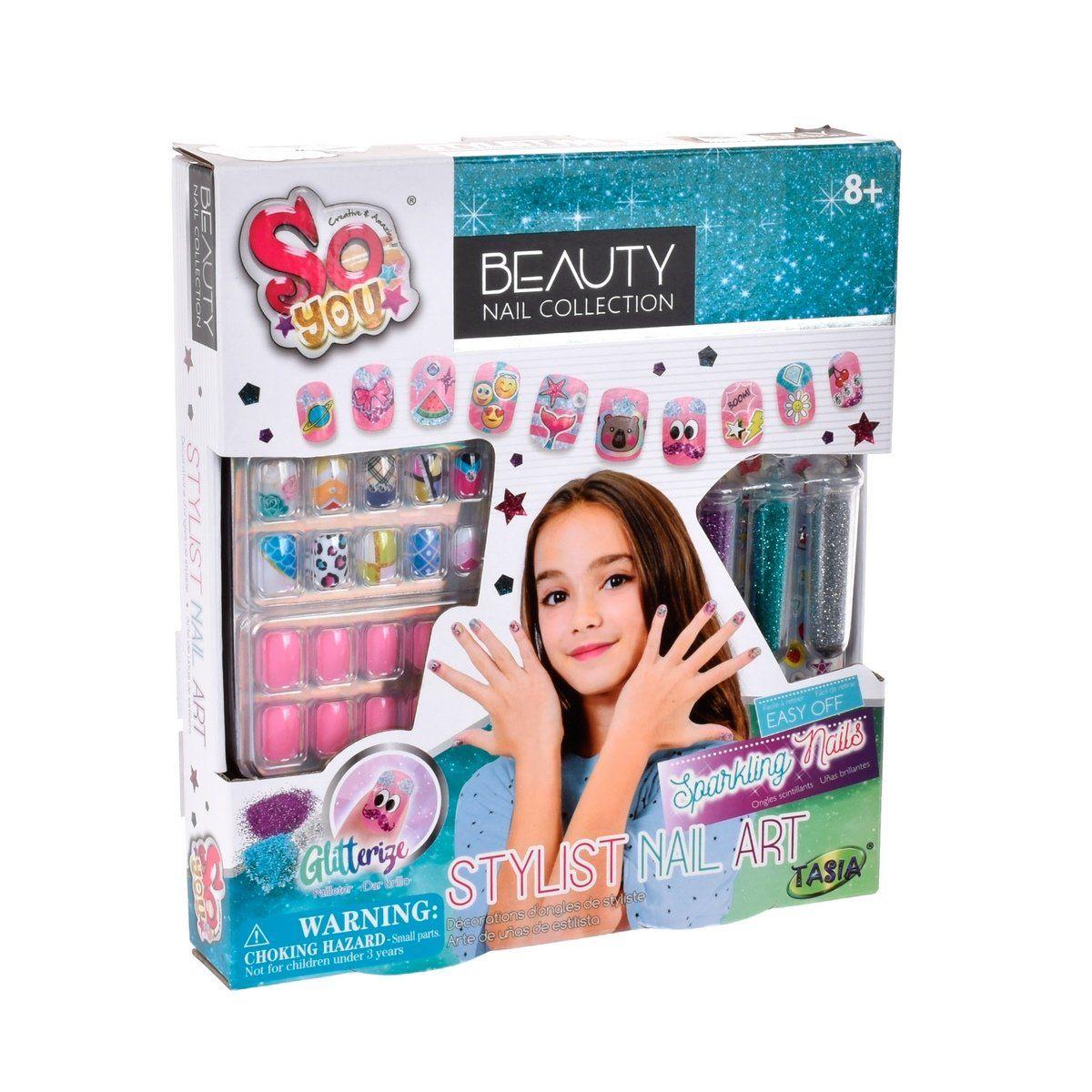 SET 20 UÑAS ADHESIVAS CON DISEÑOS + BRILLOS Y STICKERS-2