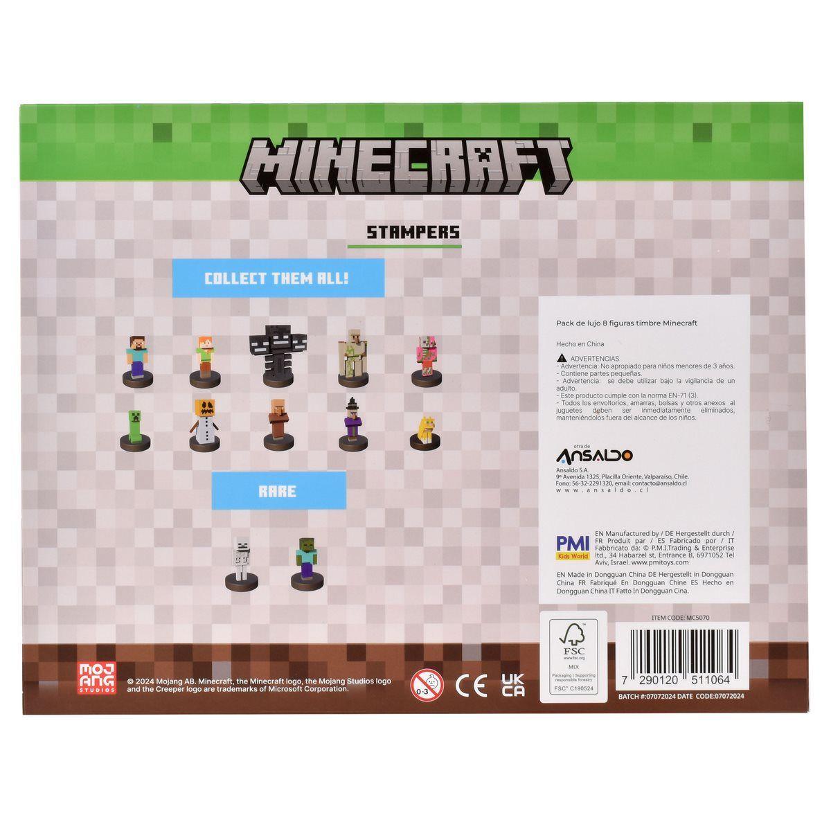 PACK DE LUJO 8 FIGURAS TIMBRE MINECRAFT - CREEPER-3