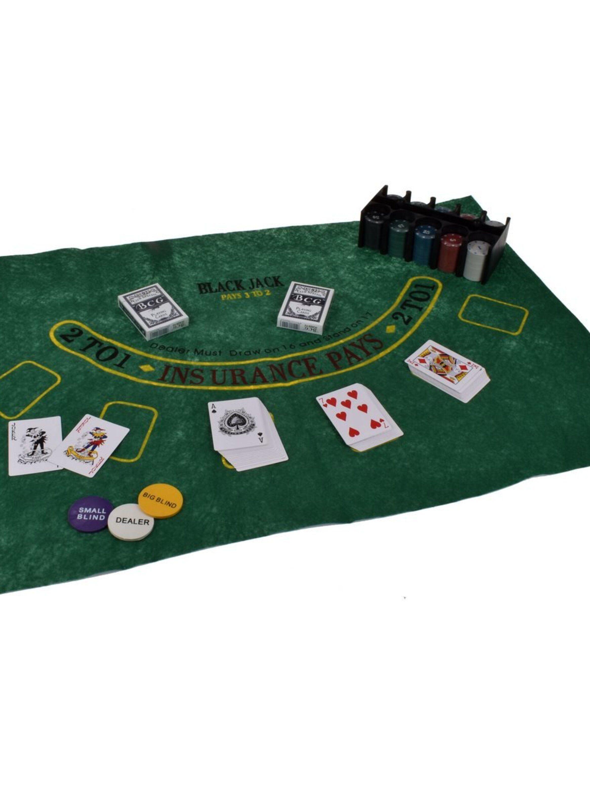 Set De Poker Con 200 Fichas, 2 Barajas De Cartas Y Paño-2