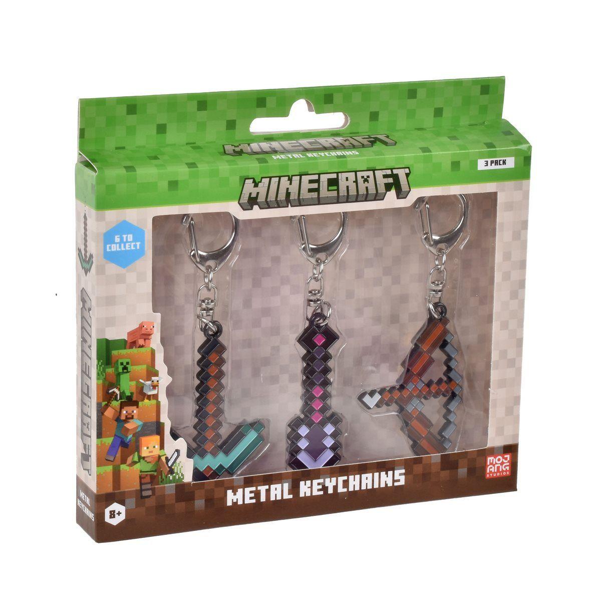 PACK DE 3 FIGURAS LLAVERO METALICO MINECRAFT - PALA-7