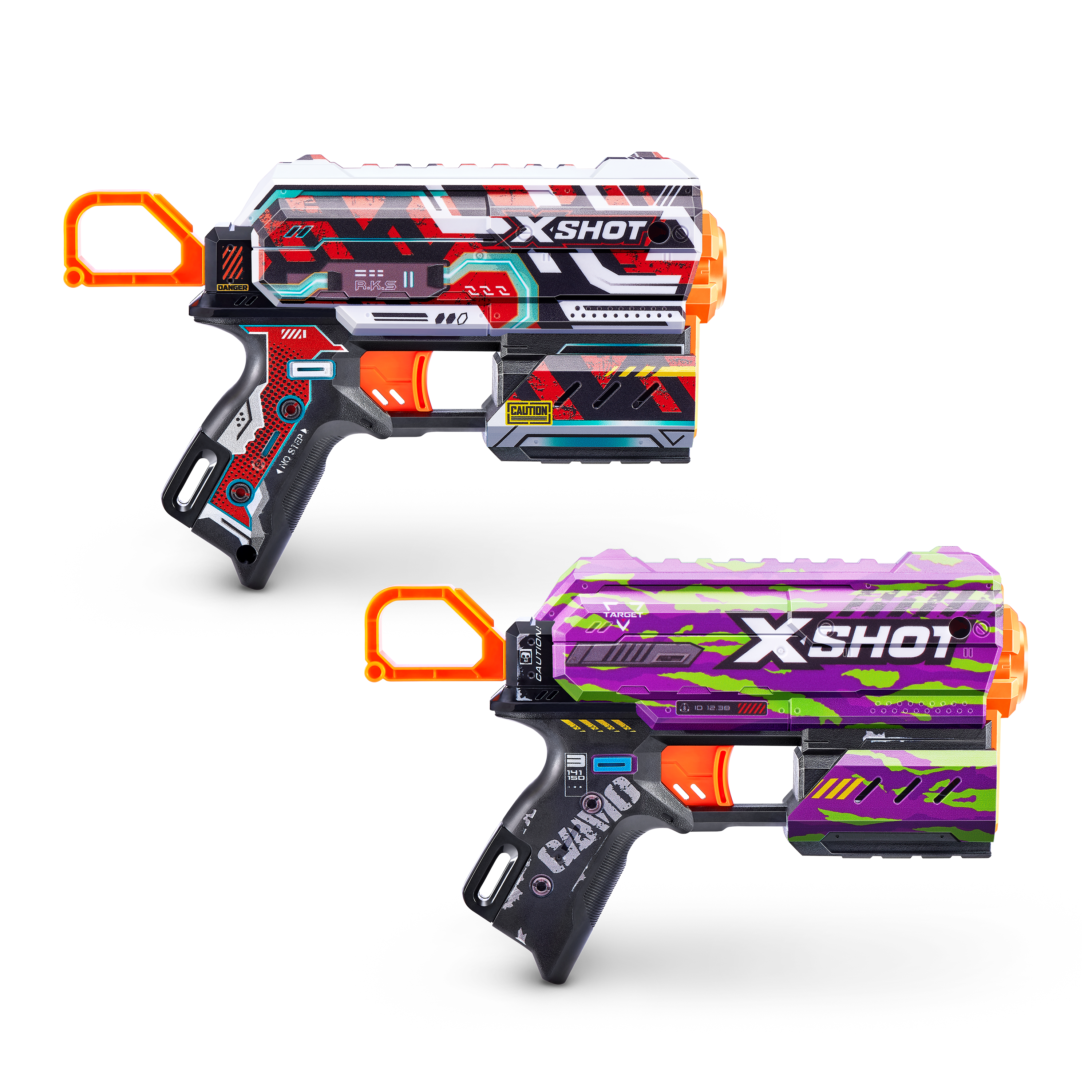 PACK 2 LANZA DARDOS FLUX SKINS CON 16 DARDOS X-SHOT-2