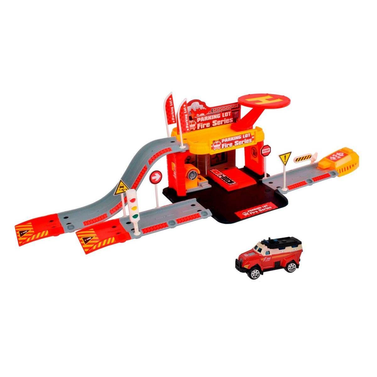 Set Estacion Armable Con Camioneta Rescate Bombero-1