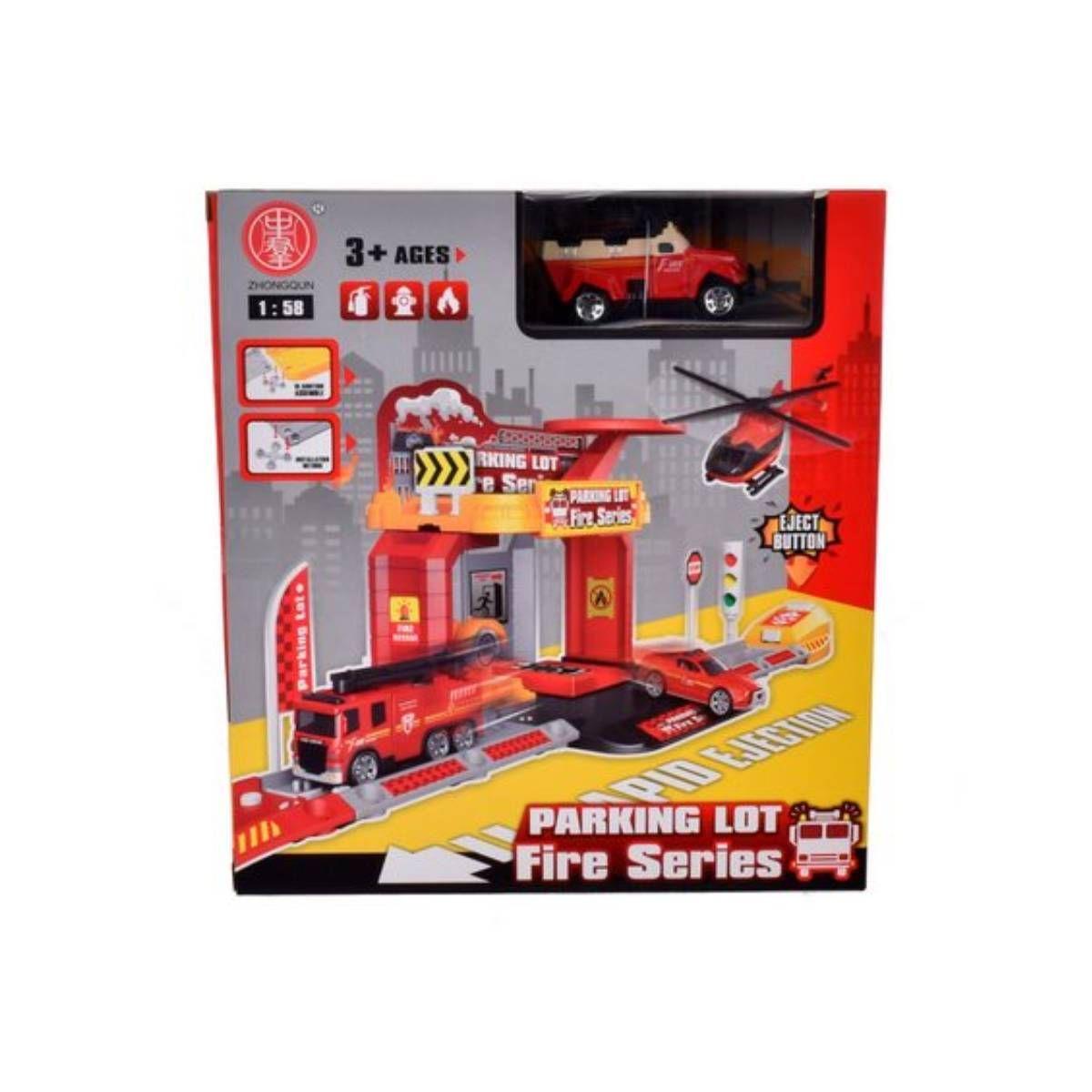 Set Estacion Armable Con Camioneta Rescate Bombero-2