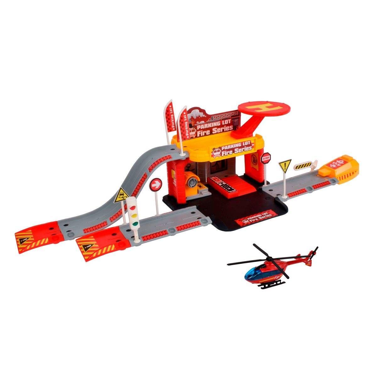 Playset Estacion Armable Con Vehículo - Helicóptero Bombero-2