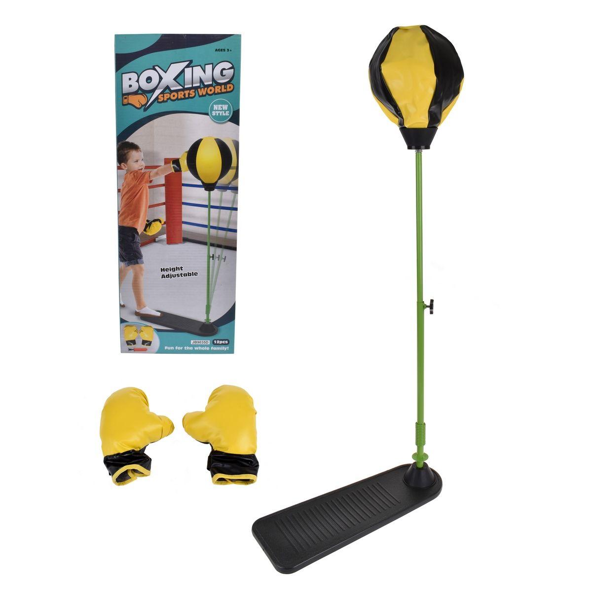 SET DE BOXEO CON BASE Y PEDESTAL AJUSTABLE HASTA 107 CM-0