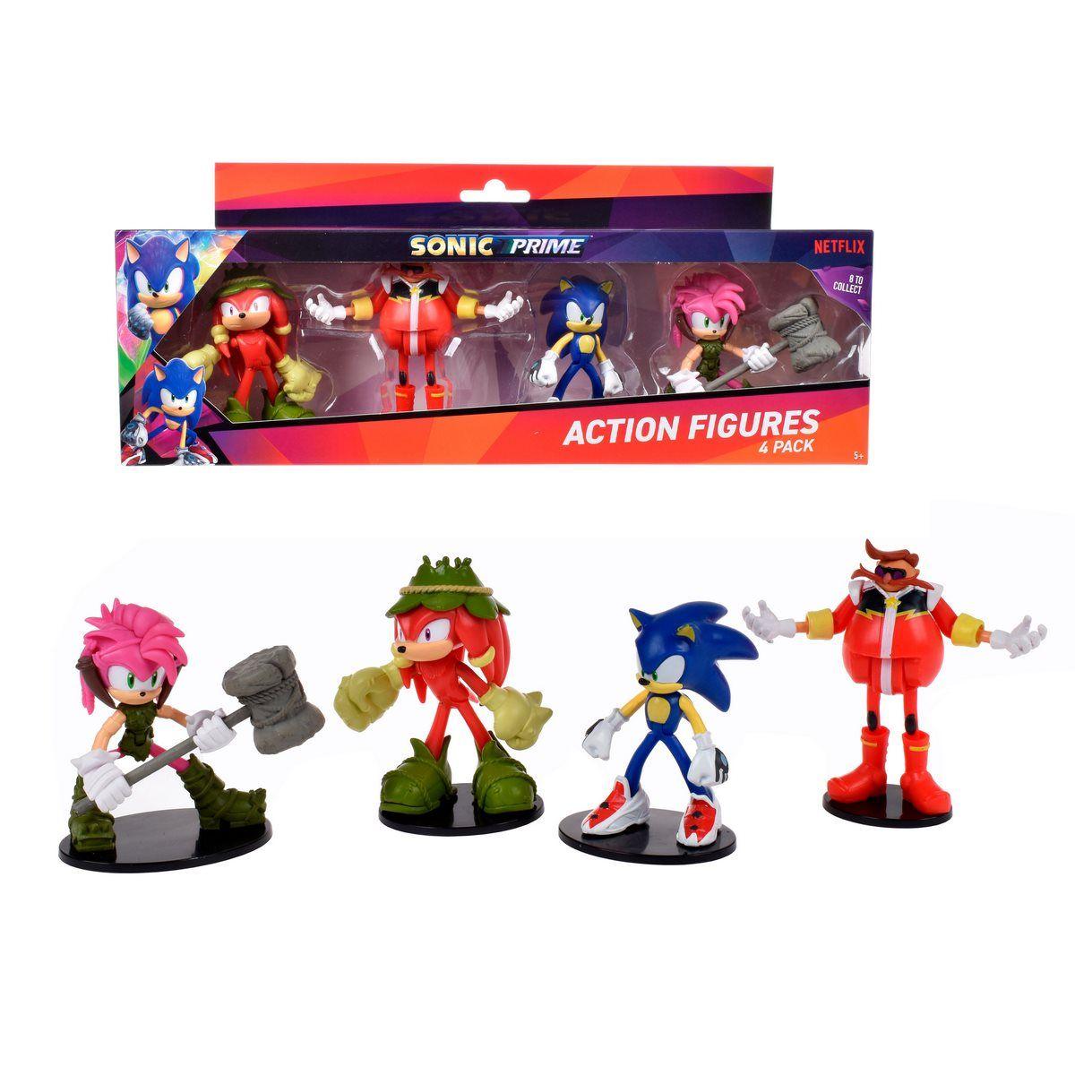 PACK 4 FIGURAS SONIC, EGGMAN, KNUCKLES Y AMY ROSE-0