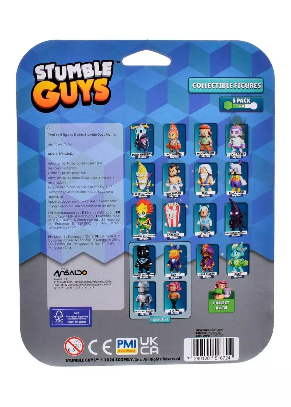 Pack De 5 Figuras 5 Cms Stumble Guys Mythic - Hot Gloves-3