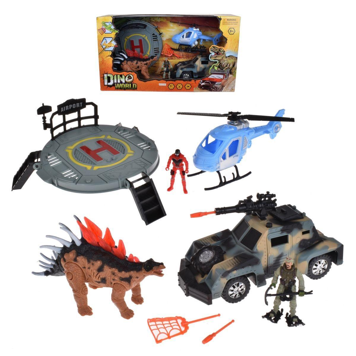 Playset Mundo Jurasico Con Vehiculos, Dinosaurio Y Accesorio-1