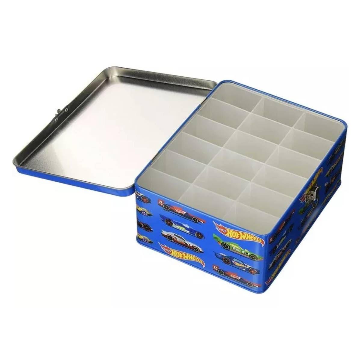 Caja Metálica Portautos Hot Wheels Surtido - Azul-1