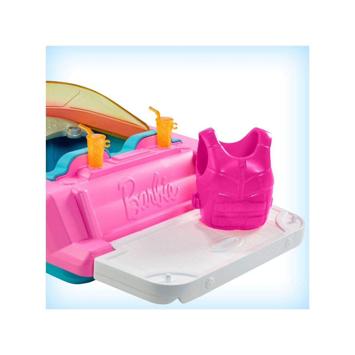 Muñeca Barbie lancha con chaleco salvavidas y mascota-7
