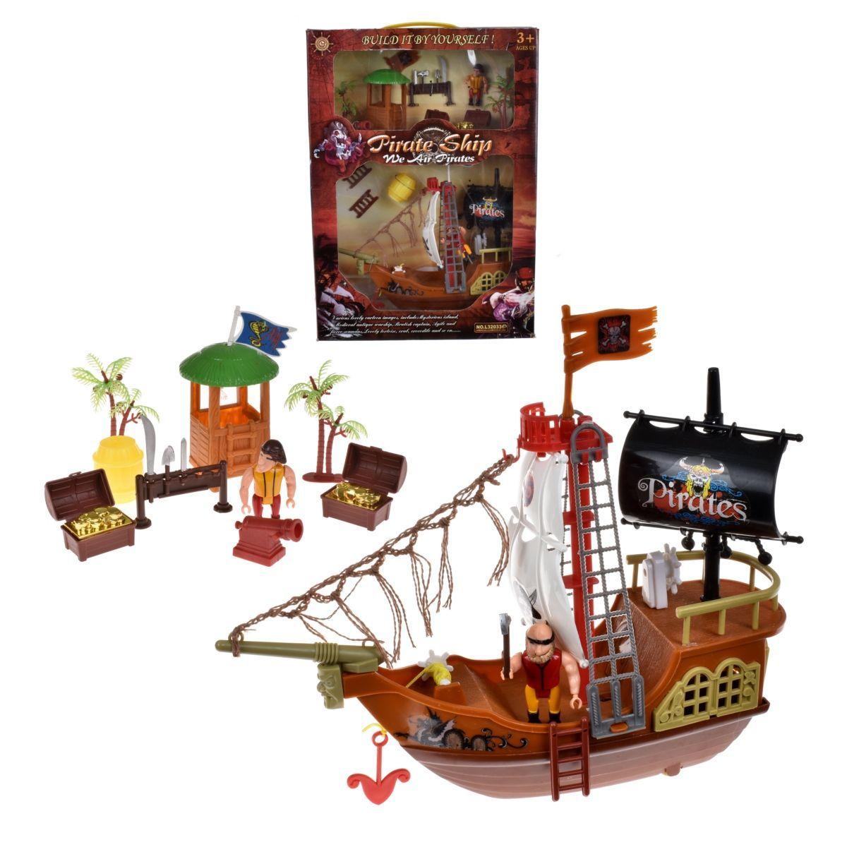 Barco Pirata De 28 Cms Con Accesorios-1