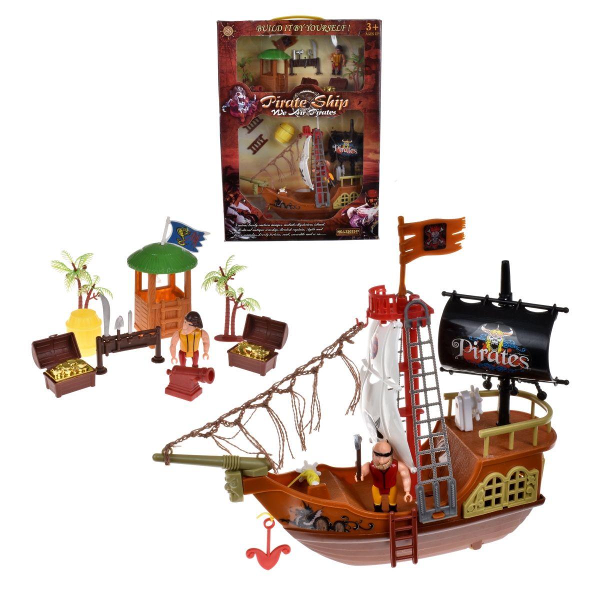 Barco Pirata De 28 Cms Con Accesorios-0
