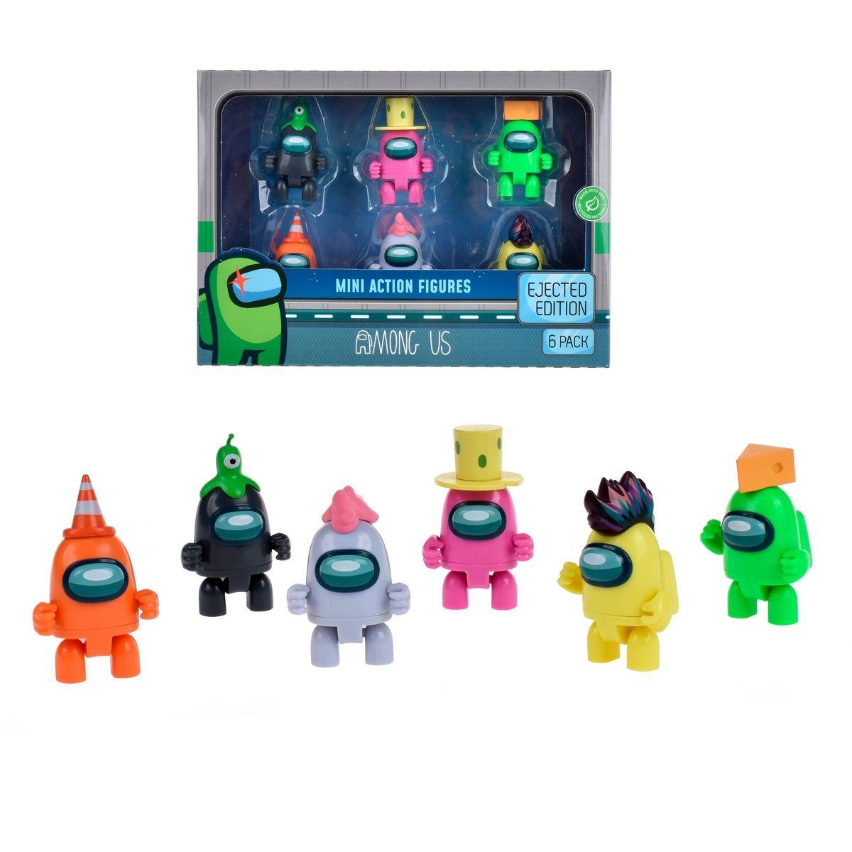 Pack De 6 Figuras Among Us De 5 Cms - Verde Sombrero Queso-2