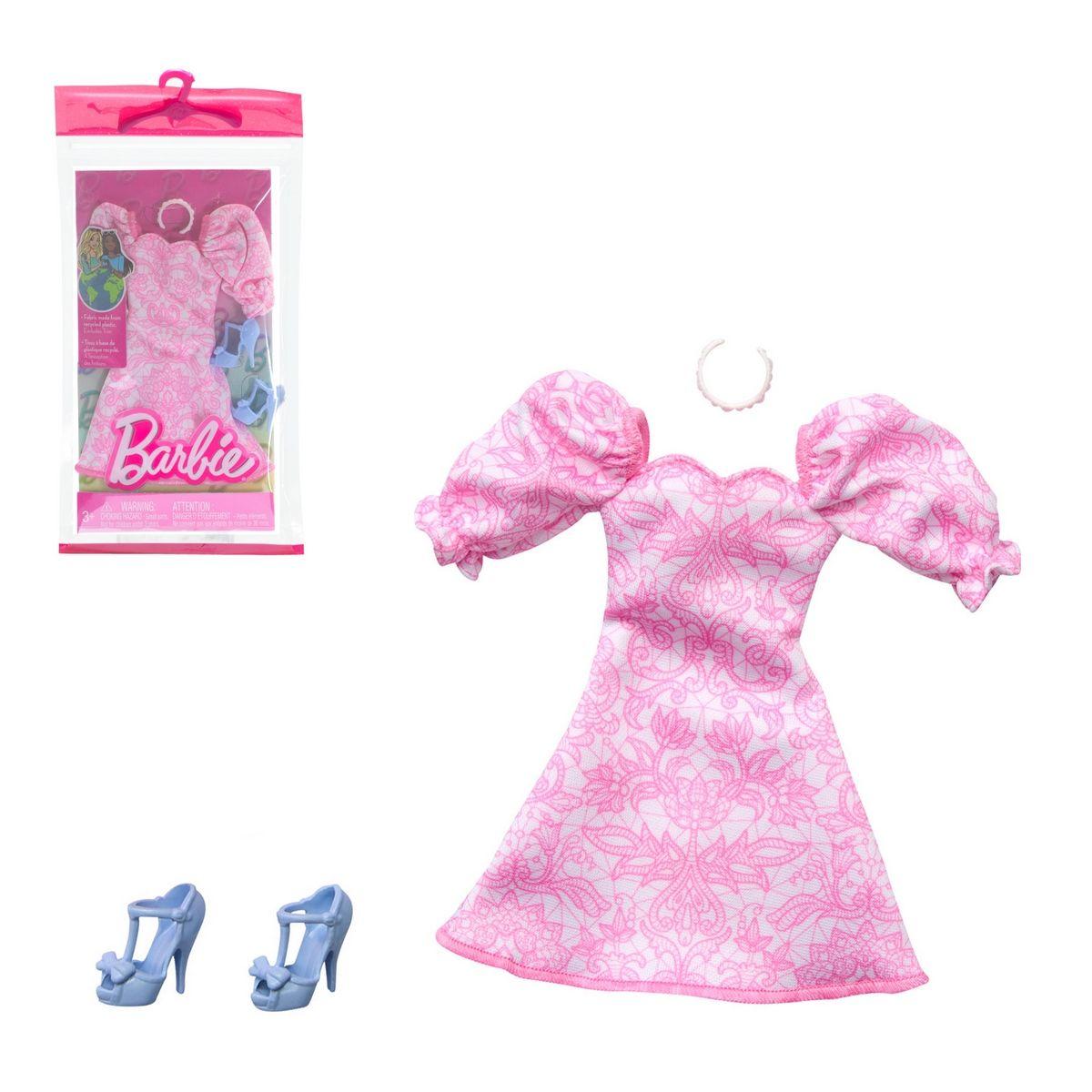 BARBIE CONJUNTOS DE MODAS MATTEL - CONJUNTO VESTIDO ROSA-0