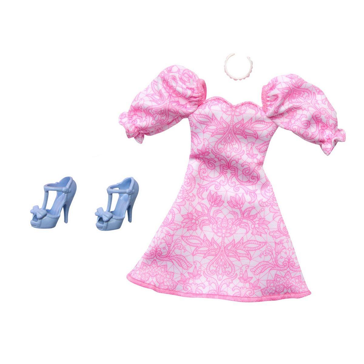 BARBIE CONJUNTOS DE MODAS MATTEL - CONJUNTO VESTIDO ROSA-1