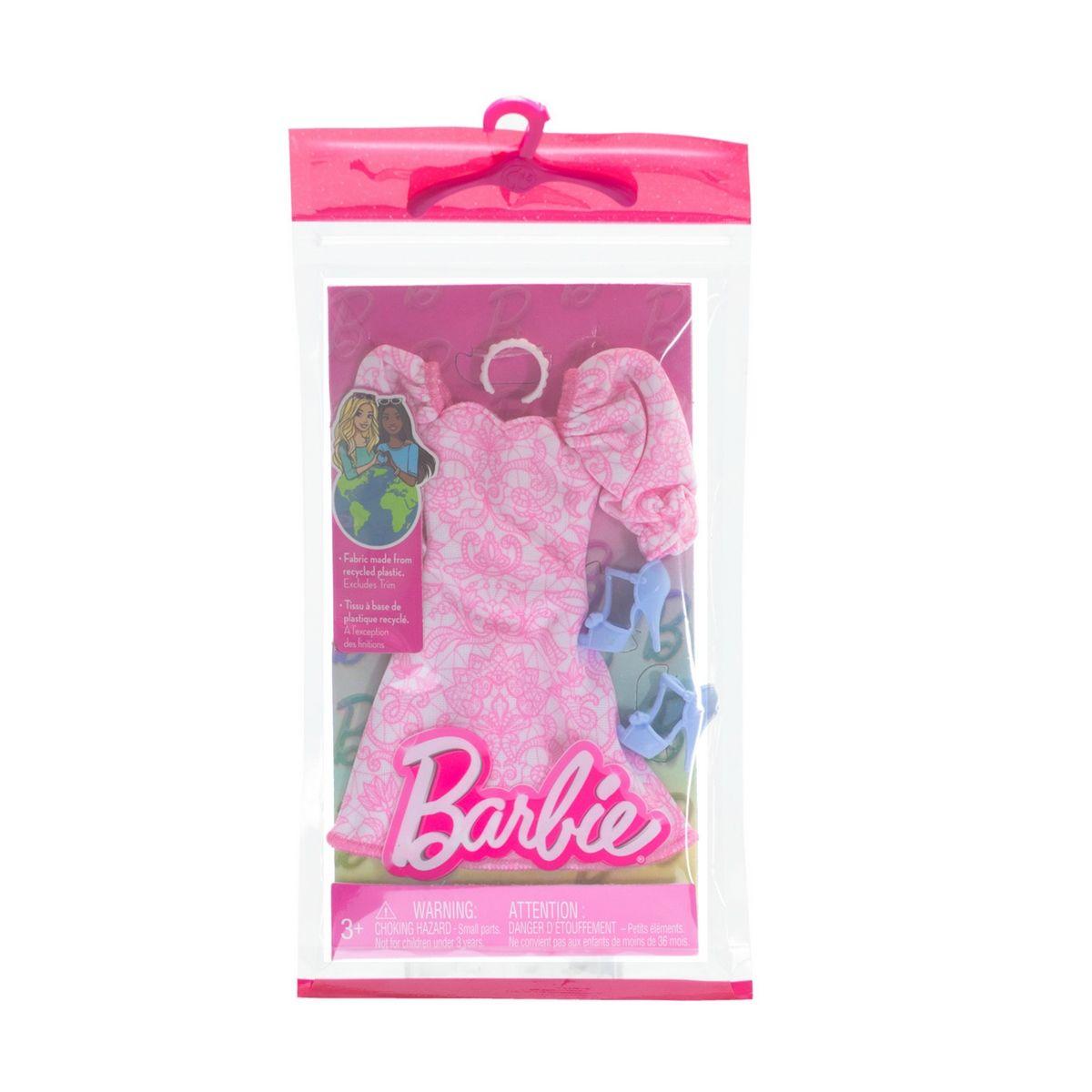 BARBIE CONJUNTOS DE MODAS MATTEL - CONJUNTO VESTIDO ROSA-2