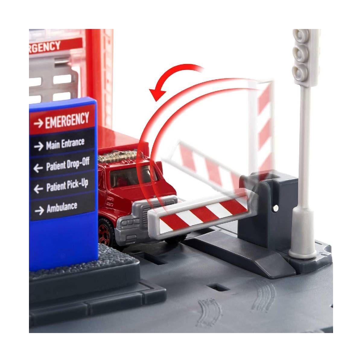 Matchbox Set De Vehiculos Garages Y Estaciones Mattel - Heli-4