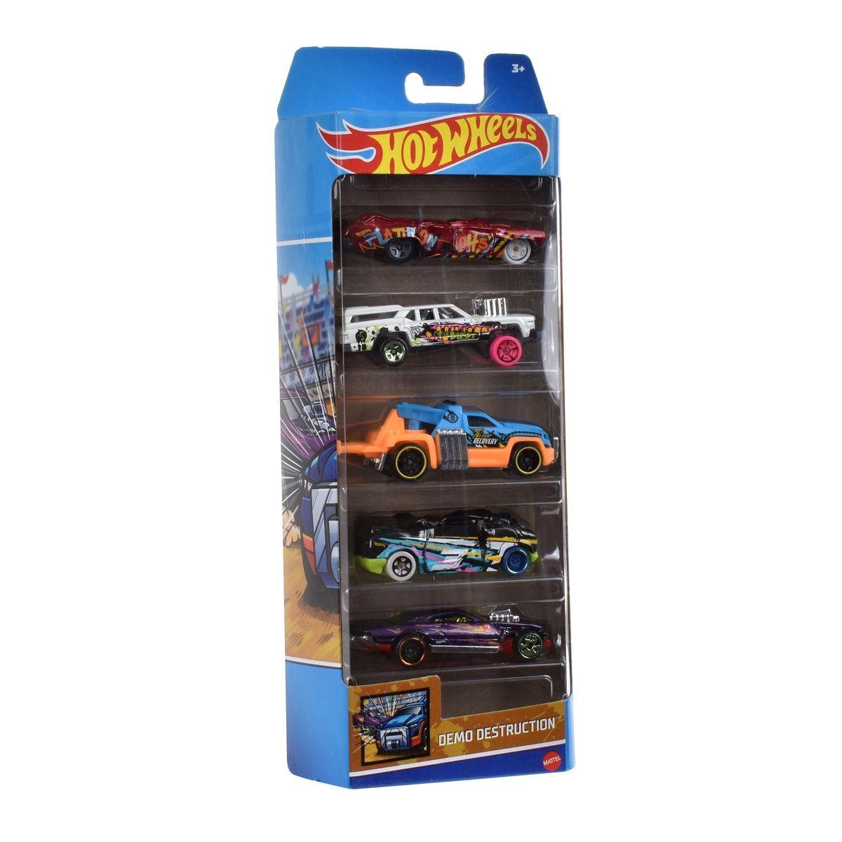 Pack 5 Autos Basicos Hotwheels - Demo Destruction A-0