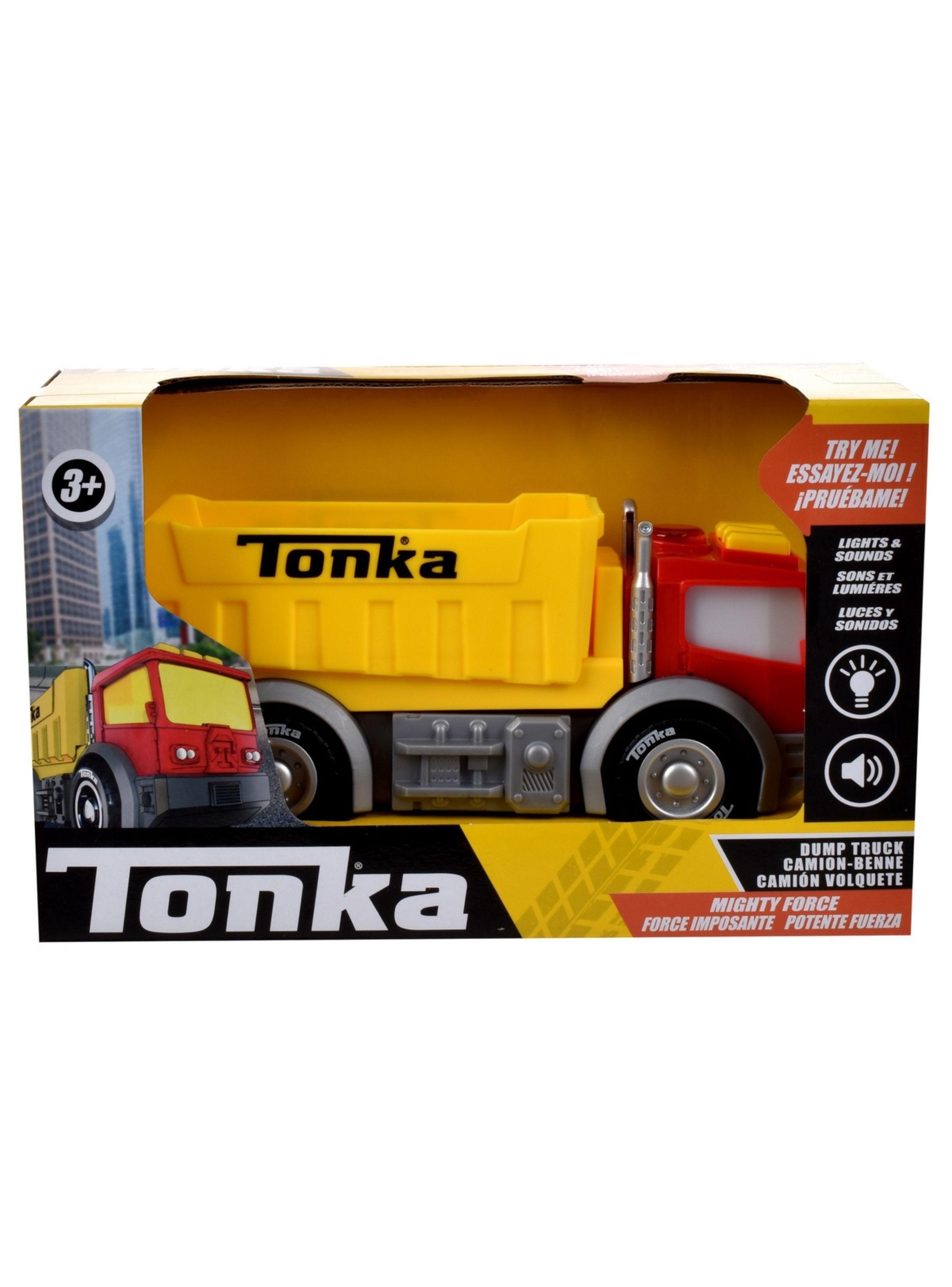 Vehículo tonka 18 cms con luces y sonidos - camión volquete-2