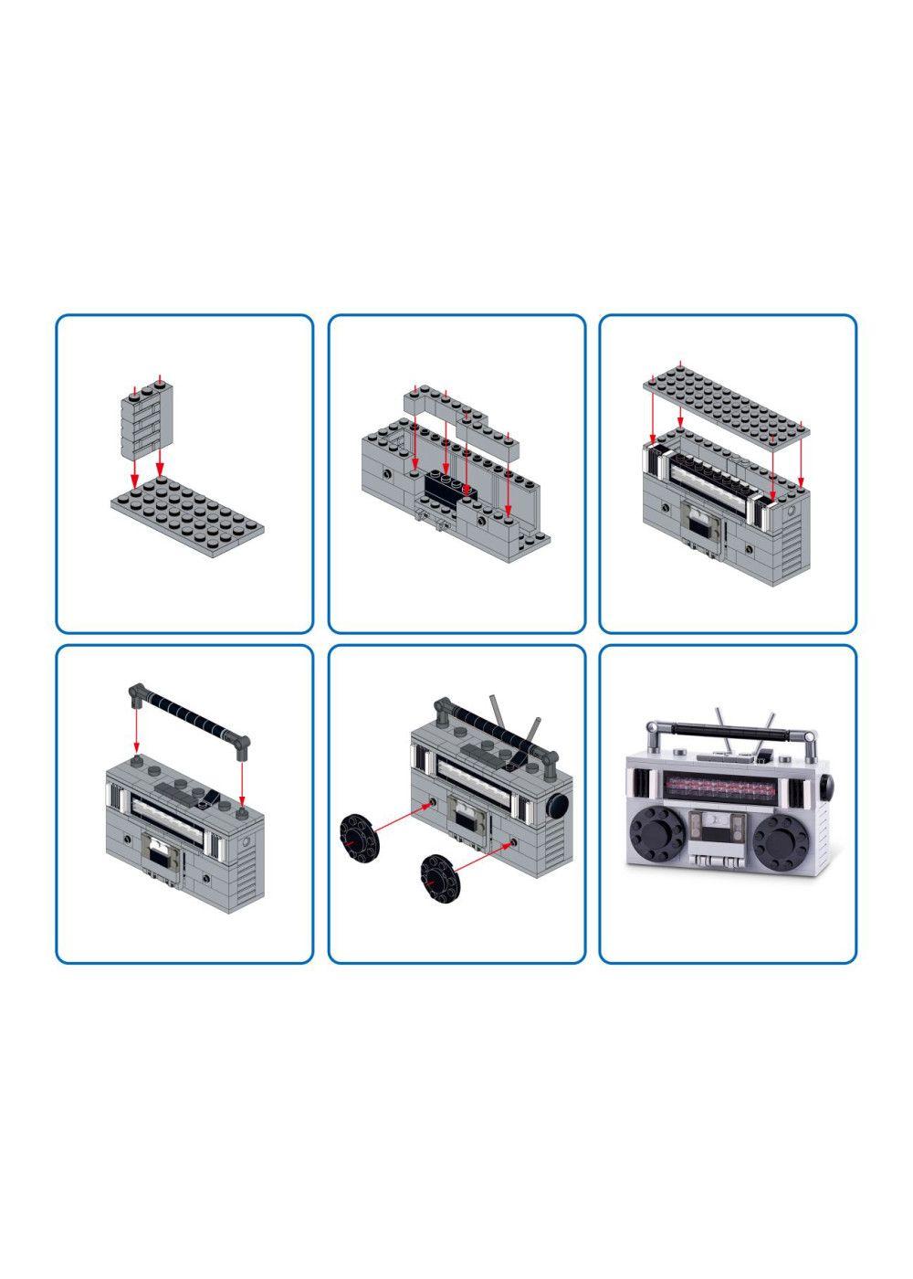 SET BLOQUES RETRO MAX - CON DIFERENTES MODELOS DE PIEZAS - RADIO CASSETTE-4