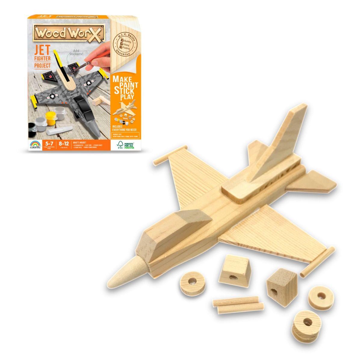Kit Proyecto Madera Vehiculo Wood Worx - Avion-0