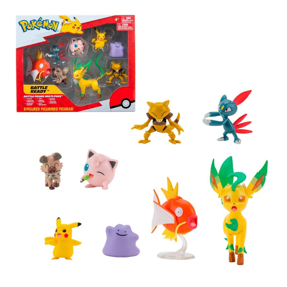 Pack 8 Figuras Pokemon - Female Pikachu Jigglypuff Rockruff Sneasel Abra Ditto Leafeon Magikarp-0