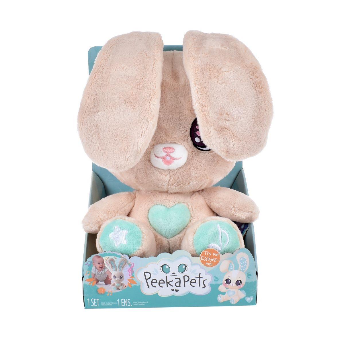 CONEJO DE PELUCHE PEEK A BOO ELECTRONICO DE 29 CMS SENTADO PEEKAPETS-4