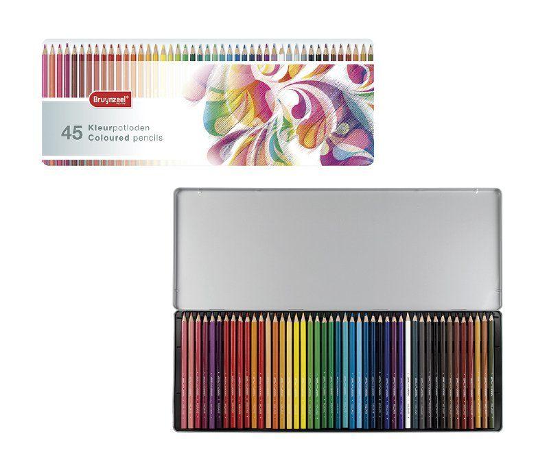 Lapices Hexag 45 Colores En Caja Metalica Colorful-0