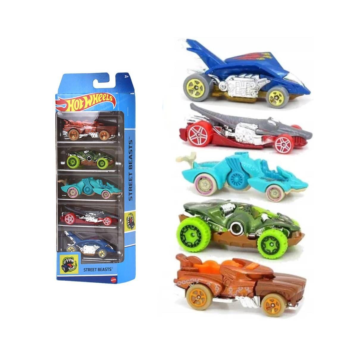 Pack 5 Autos Basicos Hotwheels - Street Beasts-0