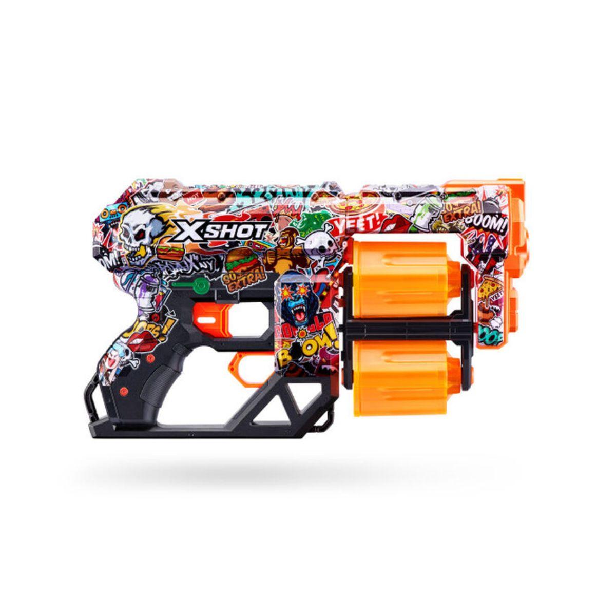 Lanzador de dardos X SHOT Dread Skins con 12 dardos - SKETCH-5