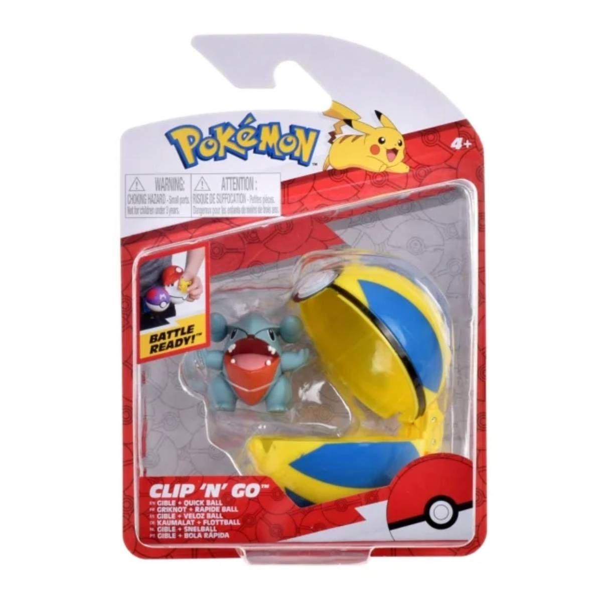 Pokebola Con Figura Pokemon - Gible & Quick Ball-2