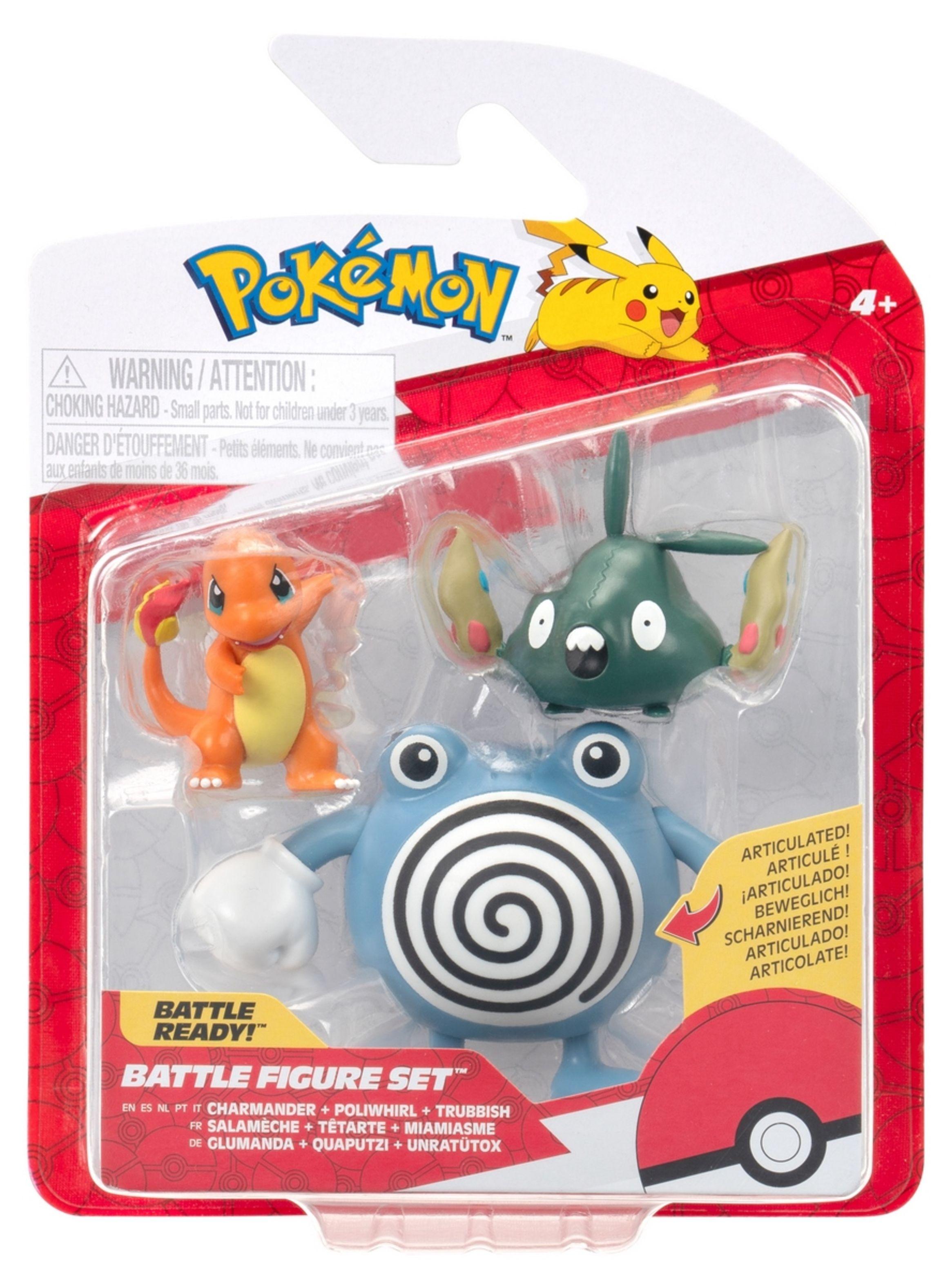Figuras de acción Pokémon pack 3 Charmander Poliwhirl-1