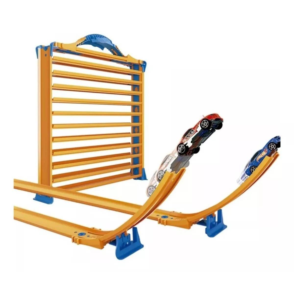 Hot Wheels 3 En 1 Pista Guarda Autos Y Construye-2