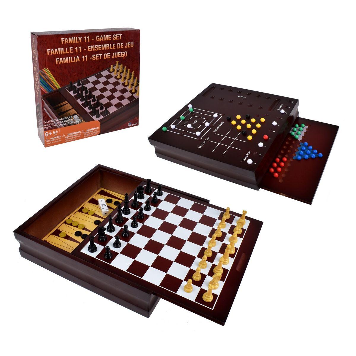 Pack 11 Juegos De Mesa Clásicos En Caja De Madera-0