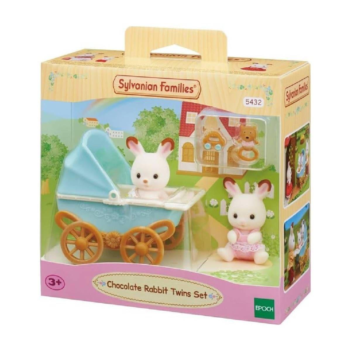 Playset figuras Sylvanian Families cochecito gemelar bebé-3