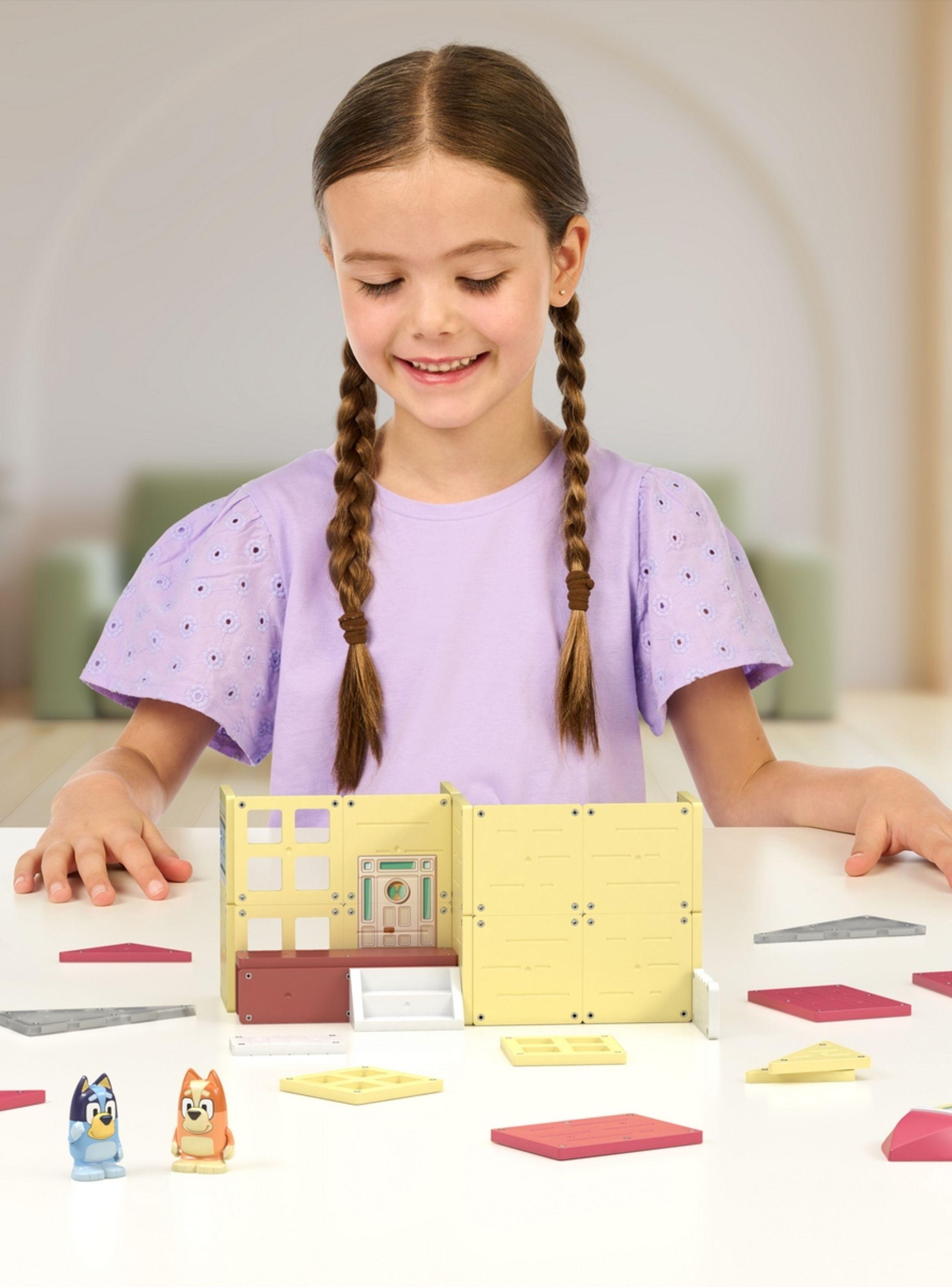 Bloques Magnéticos Bluey Casa Familia Heeler Tile Town-9