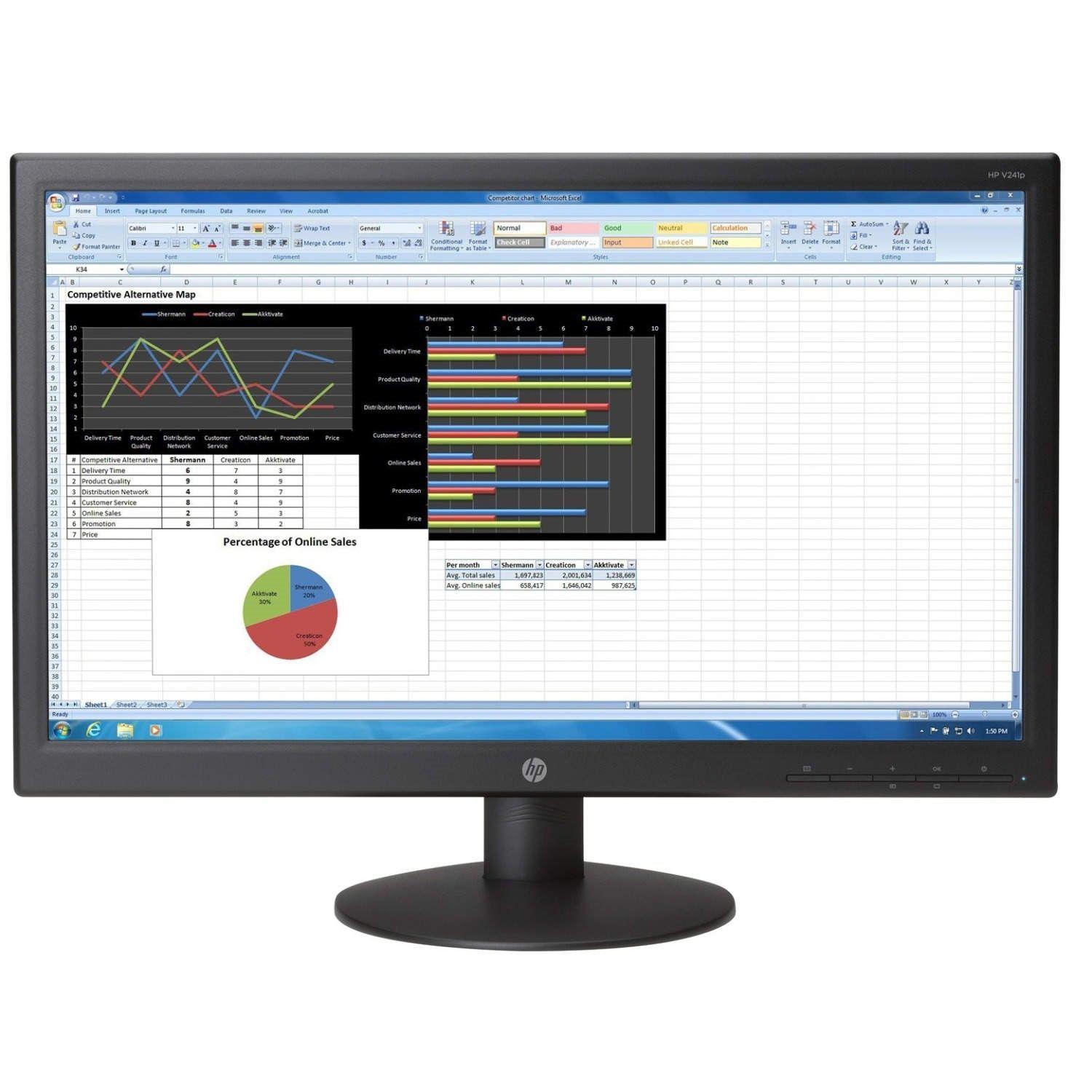 MONITOR LED HP ORIGINAL REFACCIONADO -2