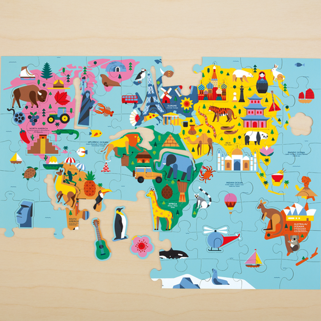 PUZZLE 78PCS, GEOGRAFIA MAPA DEL MUNDO-3