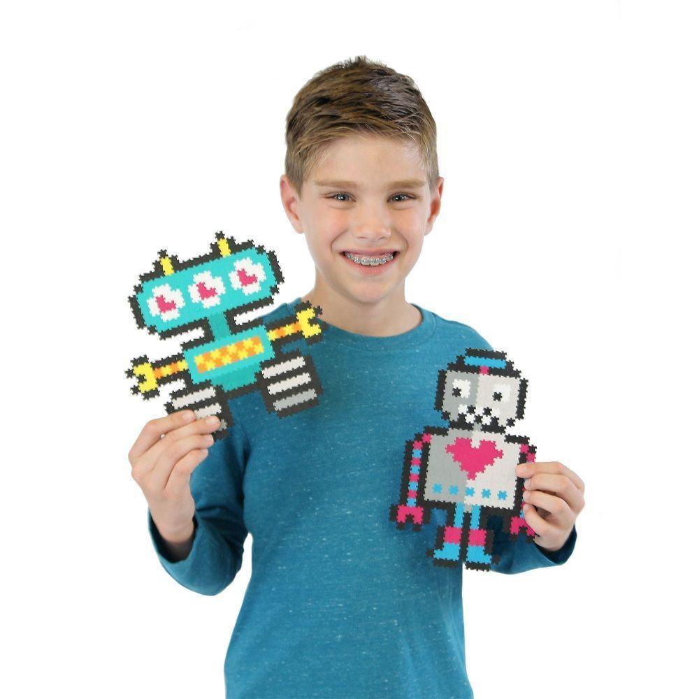 JIXELZ PUZZLE DE PIXELES 700 PC SET, ROBOTS-1