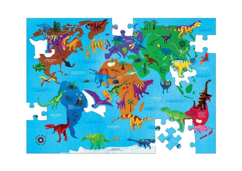 PUZZLE 80PCS, GEOGRAFIA DINOSAURIOS-4