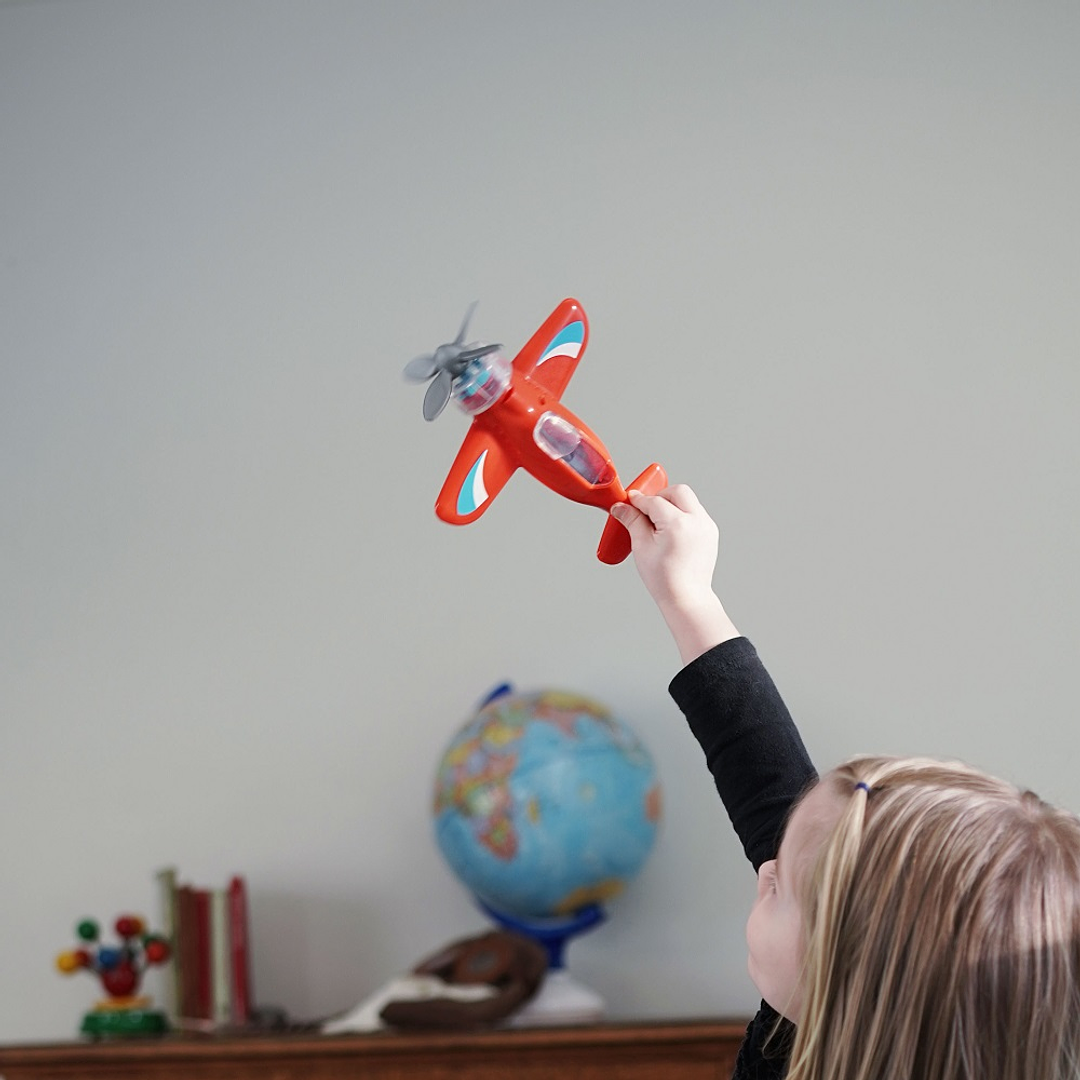 PLAYVIATOR, AVIÓN A HÉLICE QUE GIRA COLOR ROJO-2