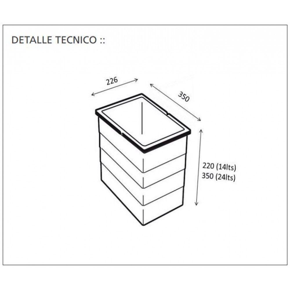 CONTENEDOR MULTIUSO CON TAPA 14LTS GRIS-2