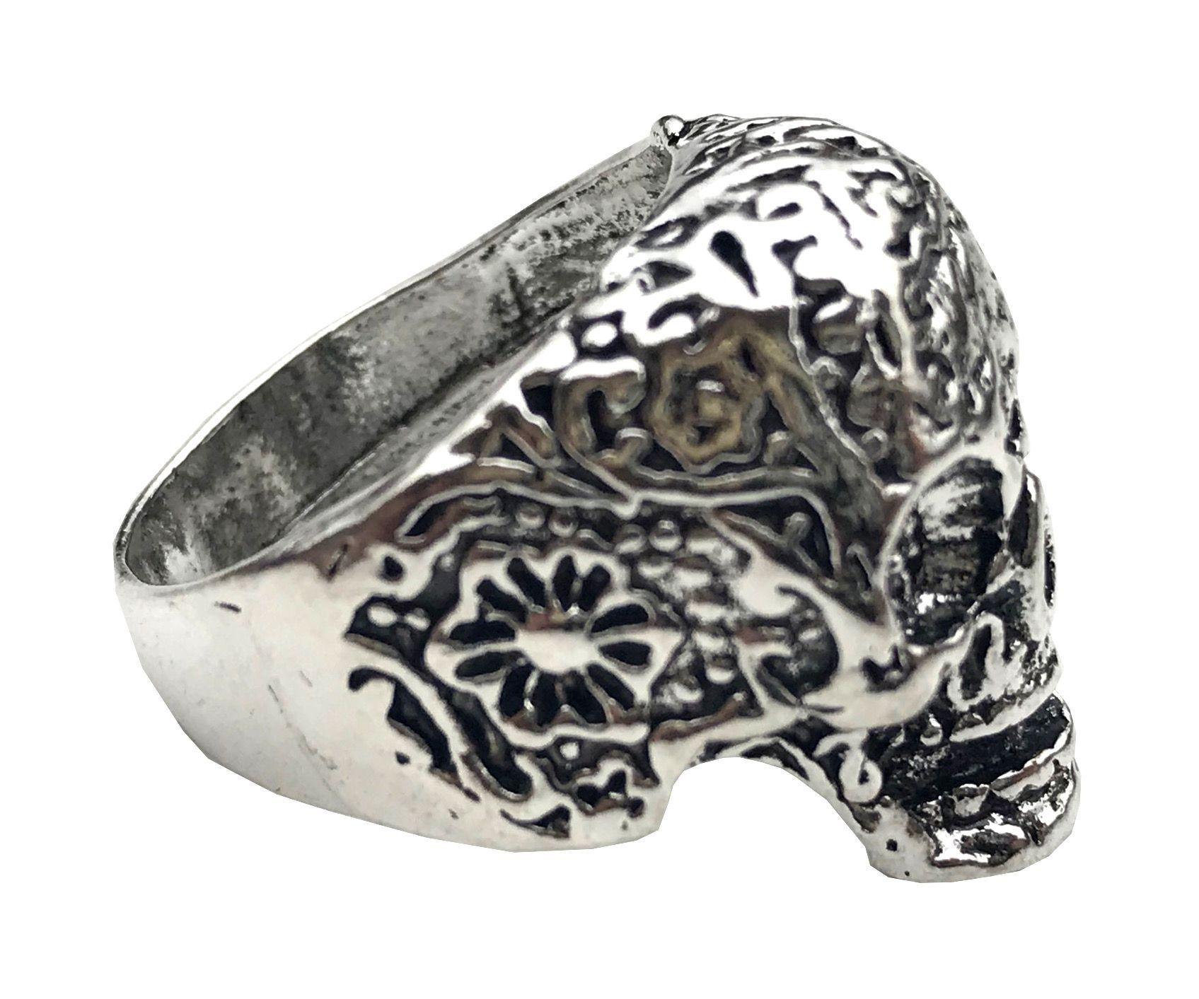 Anillo Aleacion Acero Calavera Tallada N°11-2