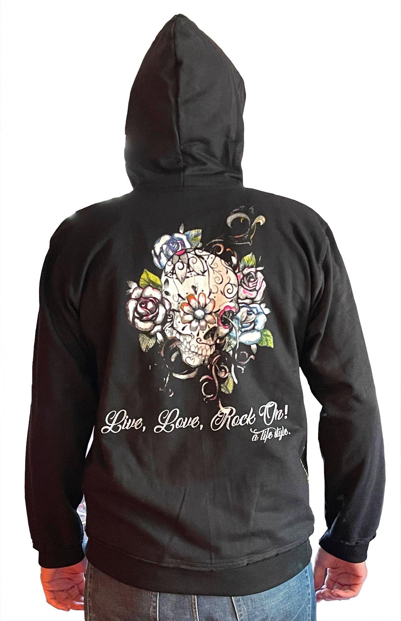 Poleron Juvenil Niño Calavera Rosas-0