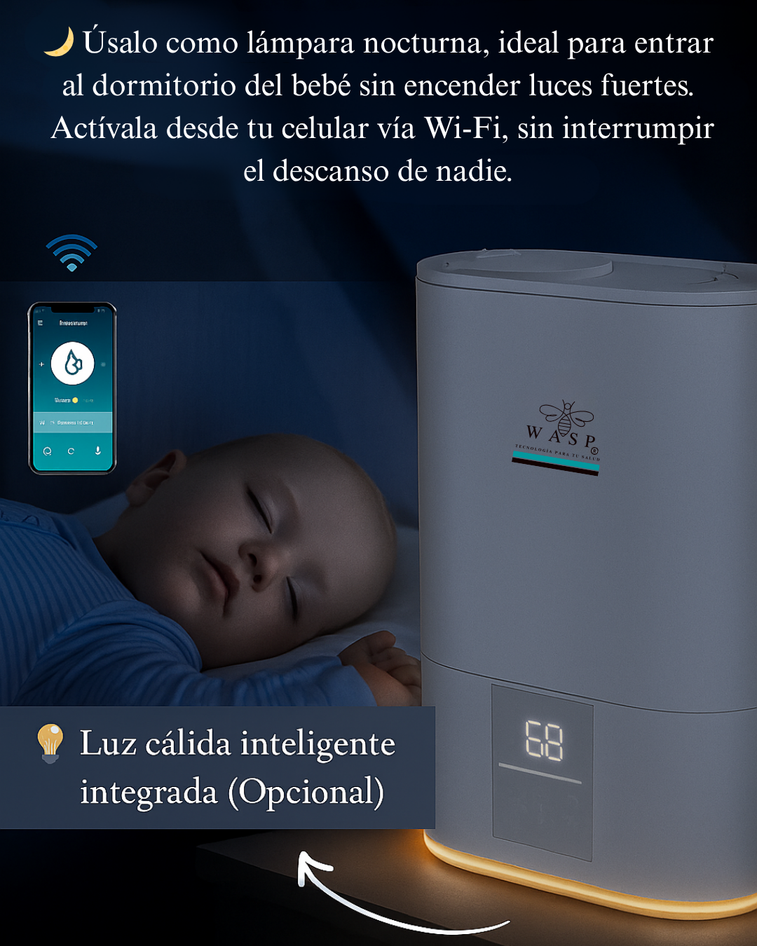 Humidificador Versa Smart Wasp 6 Lts Wifi + Difusor + Uvc-7