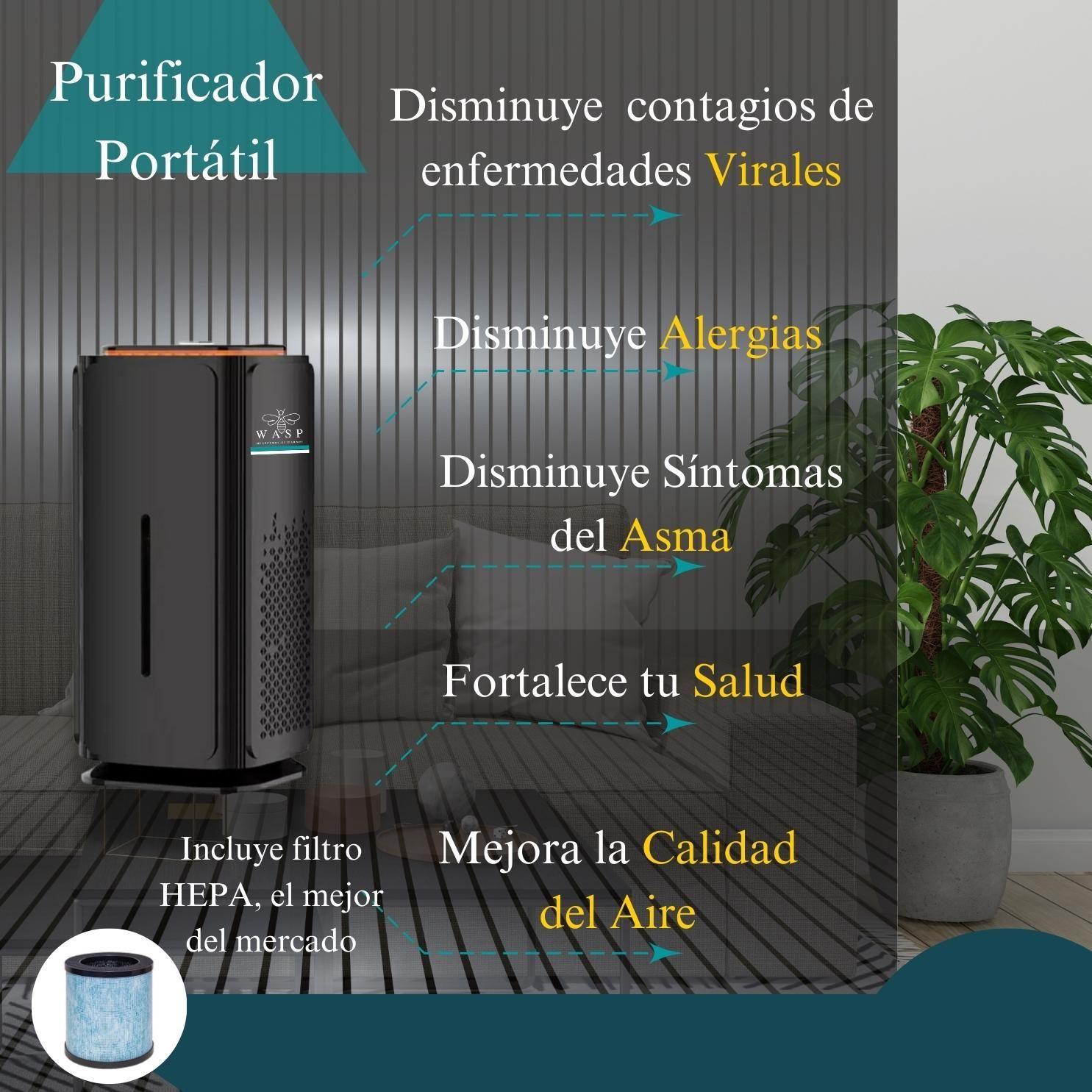 Purificador de aire con filtro hepa, ionizador y luz uv-2