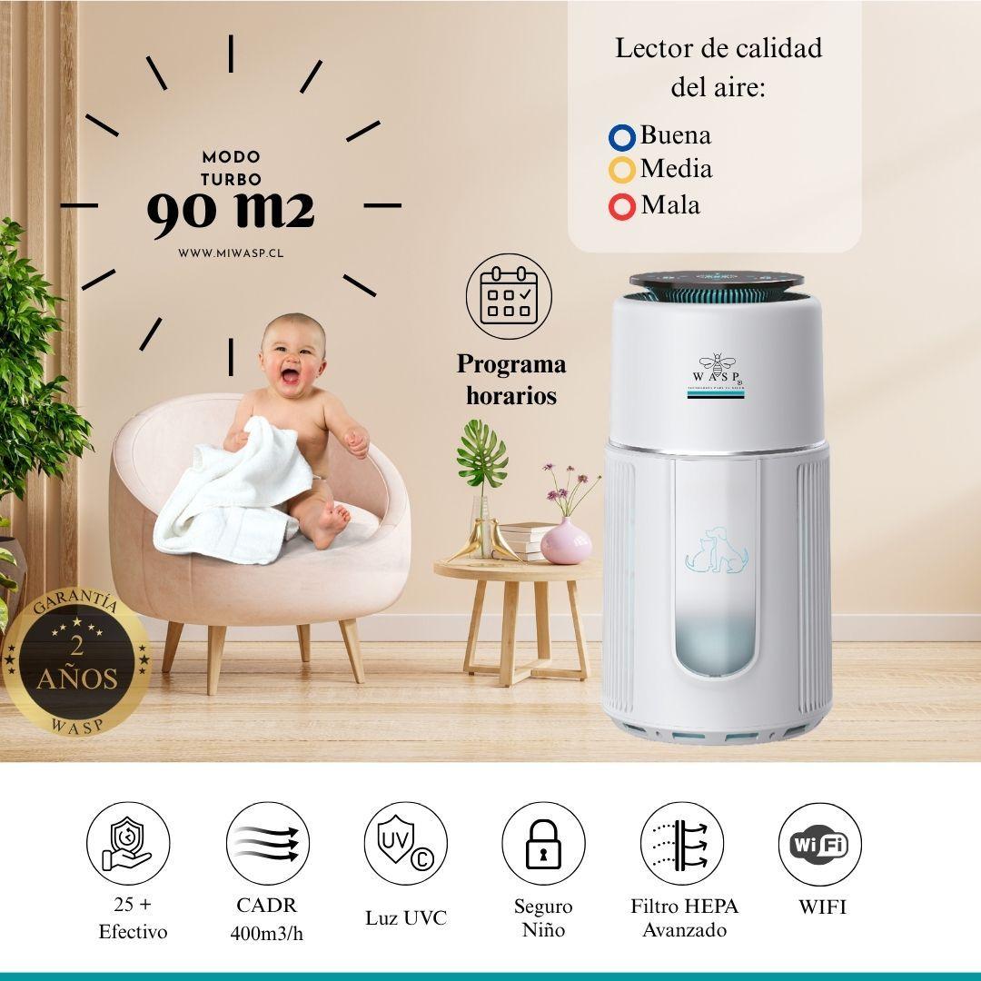 Purificador de Aire Family & Pet Pro - Filtro HEPA H13 4 etapas, Wifi-6