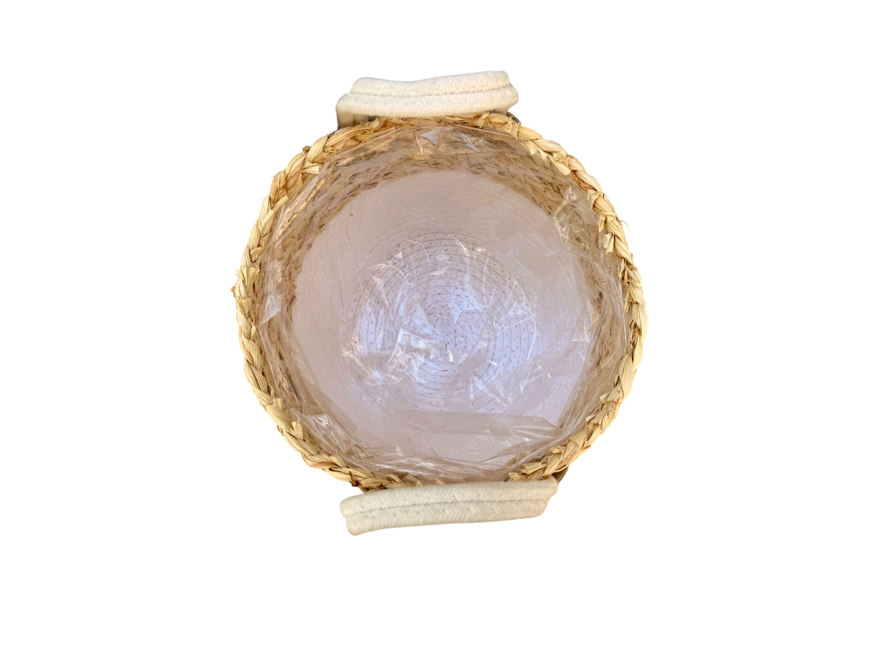 Canasto Organizador de Yute y Algodón Base Blanca 30CM Ancho-2