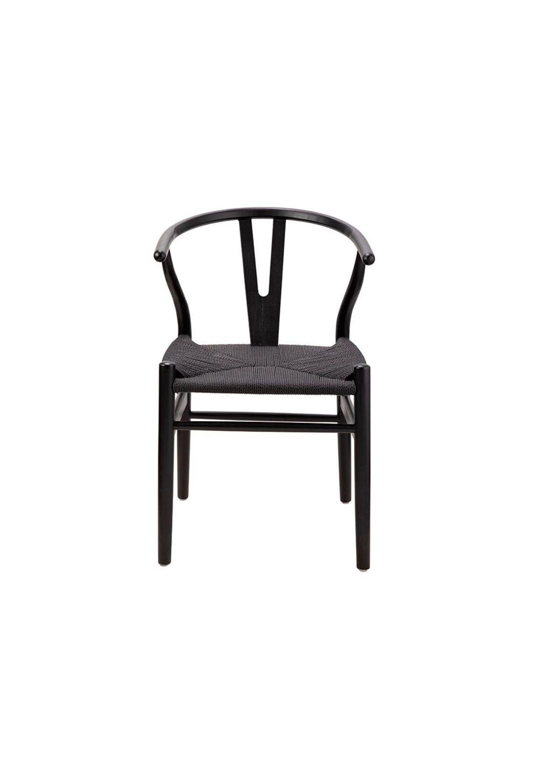 Silla Wishbone Réplica Asiento Negro-2